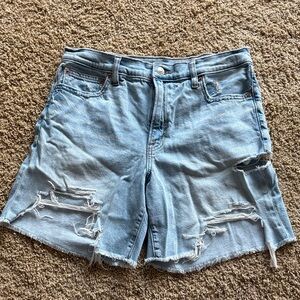 American Eagle Light Blue Distressed Jean Shorts